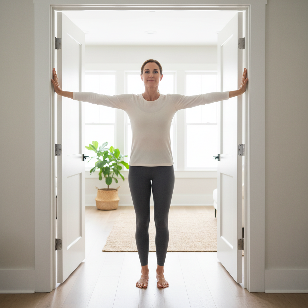 Doorway chest stretch and thoracic mobility for flexibility training