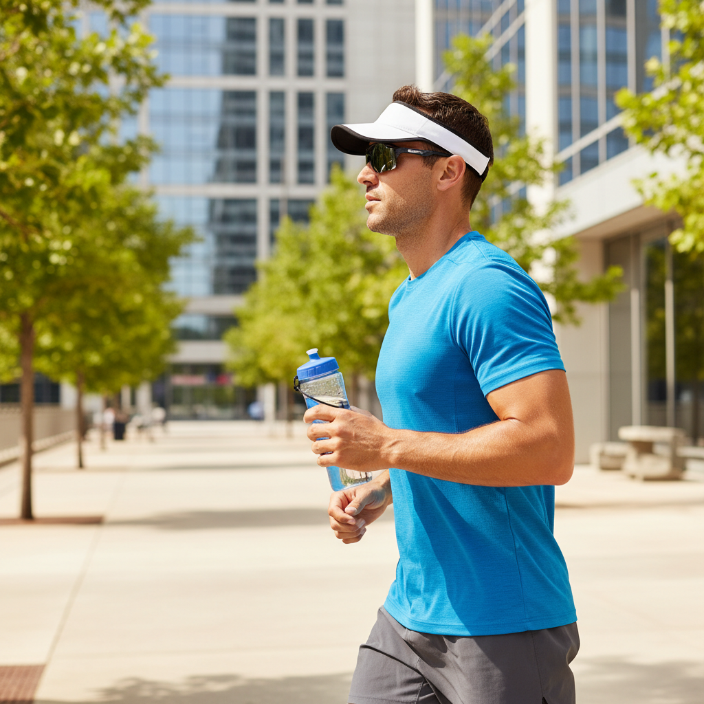 Runner using breathable running gear essentials on a sunny day