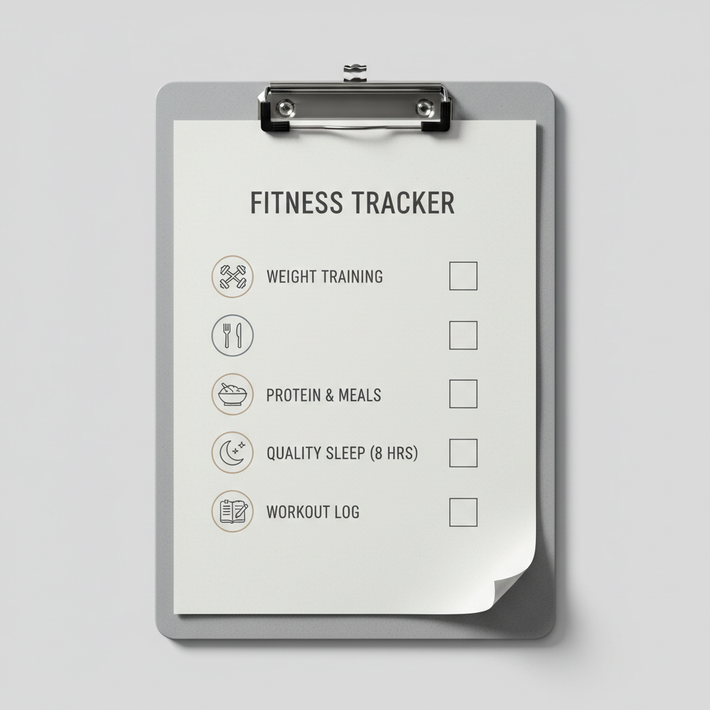 Bodybuilding basics checklist: training plan, protein, sleep, tracking
