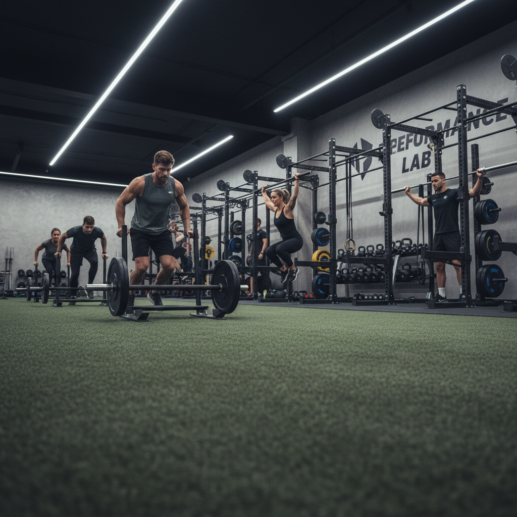 Strength and conditioning session for professional sports training