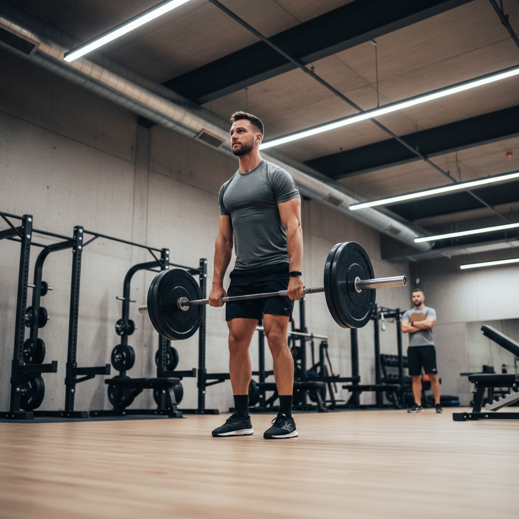 Athlete performing strength and conditioning workout for sports performance
