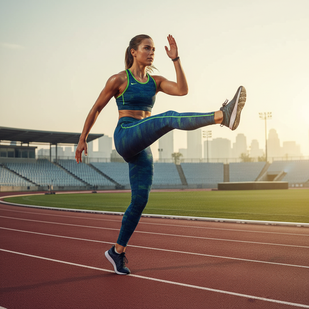 Athlete doing dynamic warm-up drills for injury prevention before training