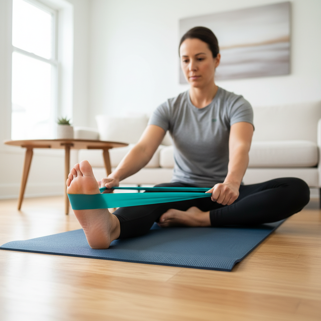 At-home sprain recovery with resistance band exercises