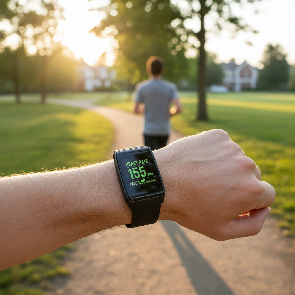 Activity tracking on a fitness watch during an outdoor run