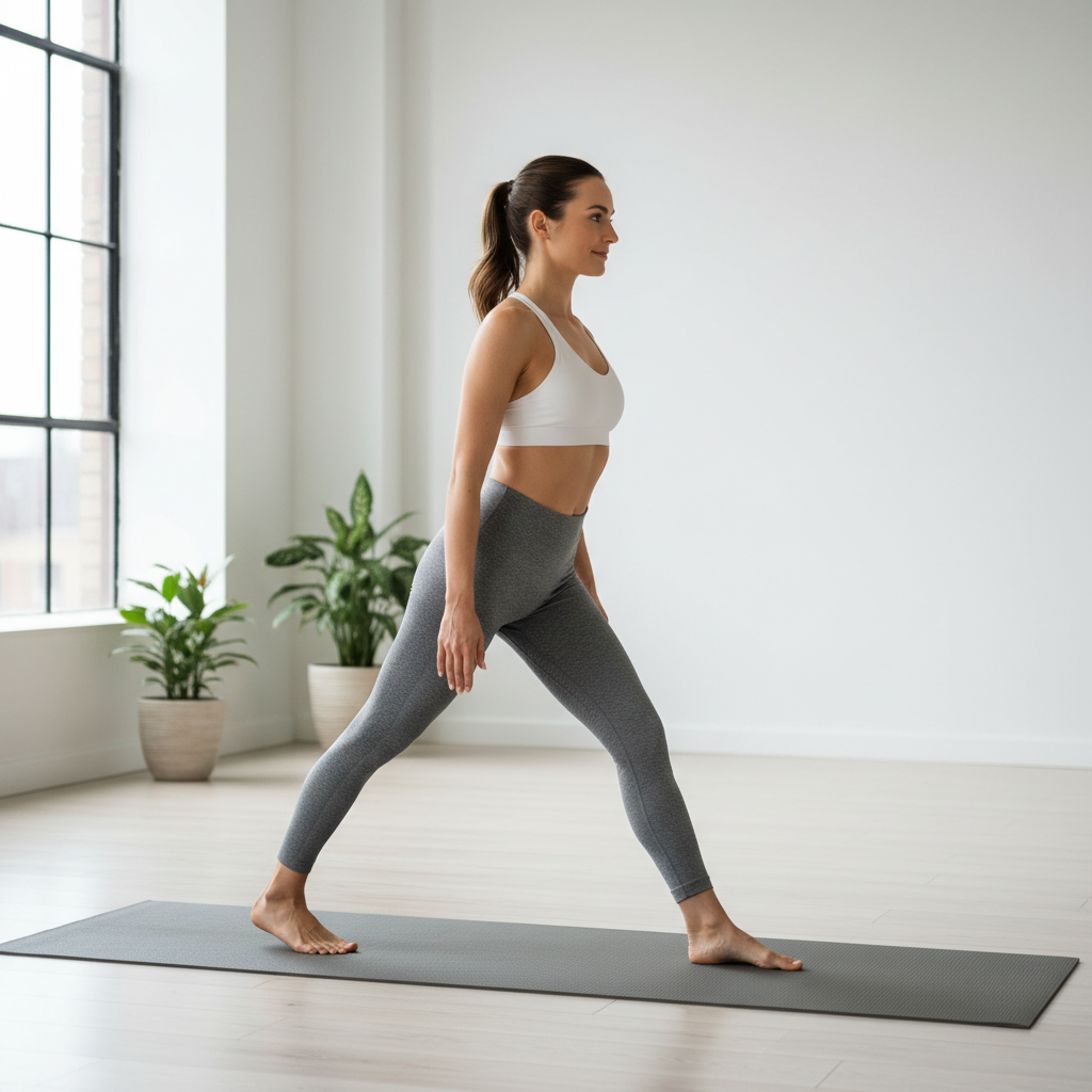 Dead bug style Pilates tabletop toe taps for core stability