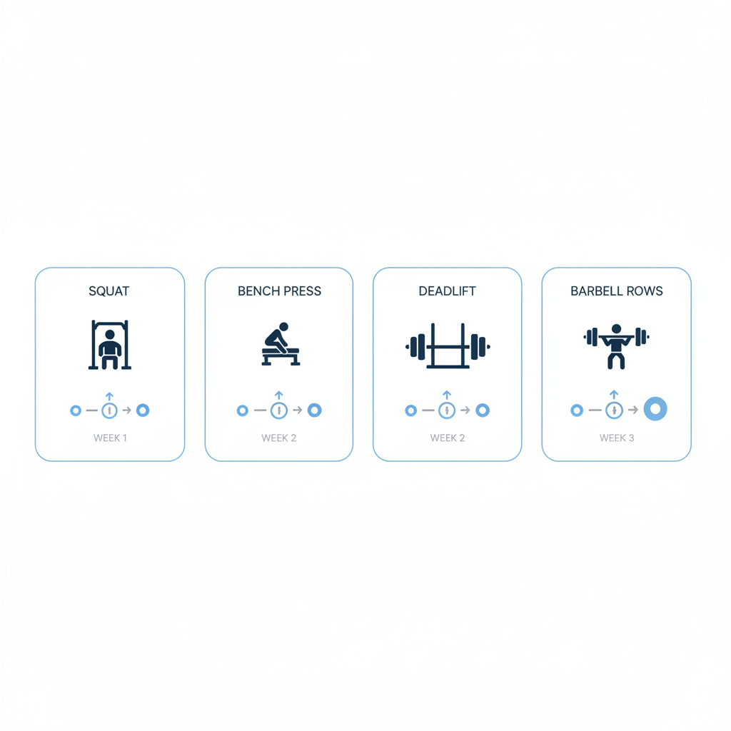 Balanced strength training program with compound lifts and progressive overload