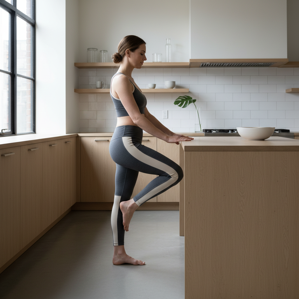 At-home balance assessment using a kitchen counter for support