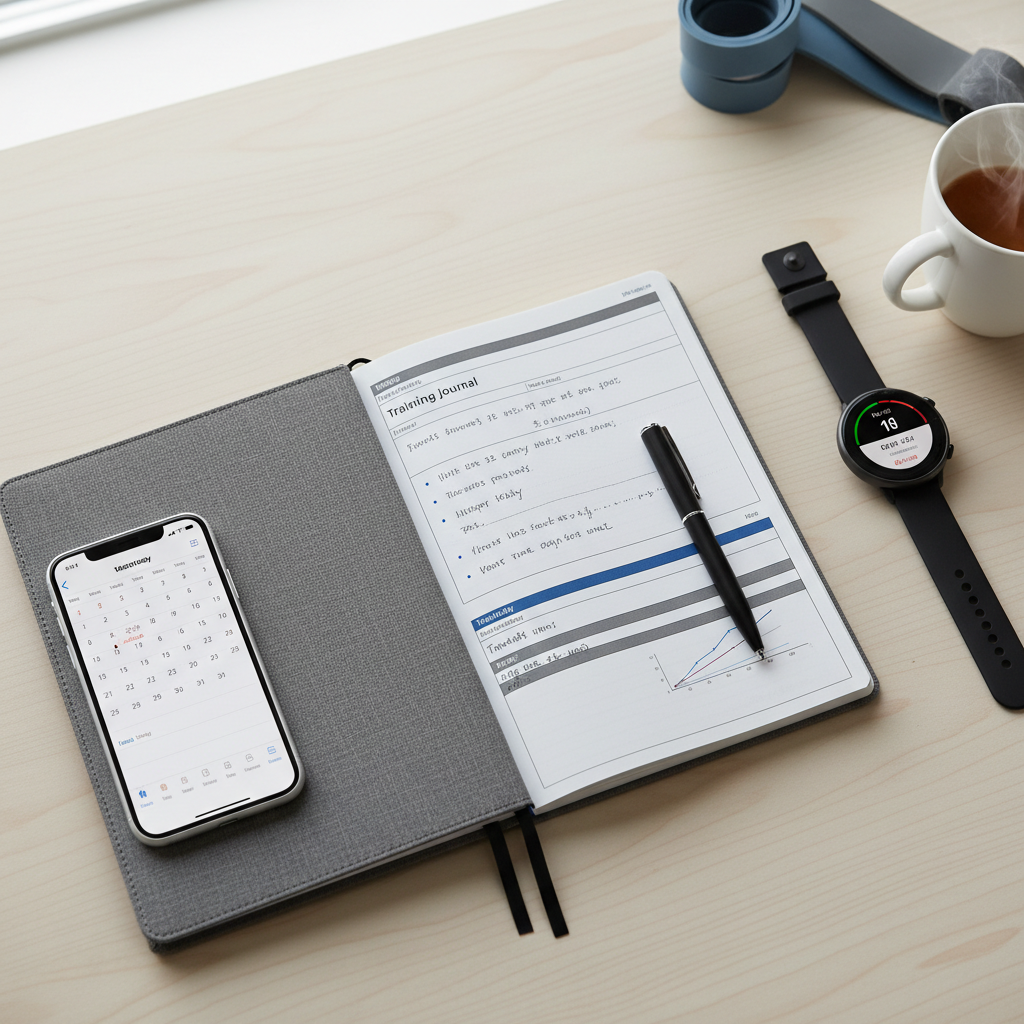 Training log and calendar system for individual sports consistency