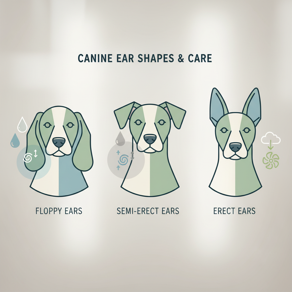Comparison of dog ear shapes and moisture risk for infections