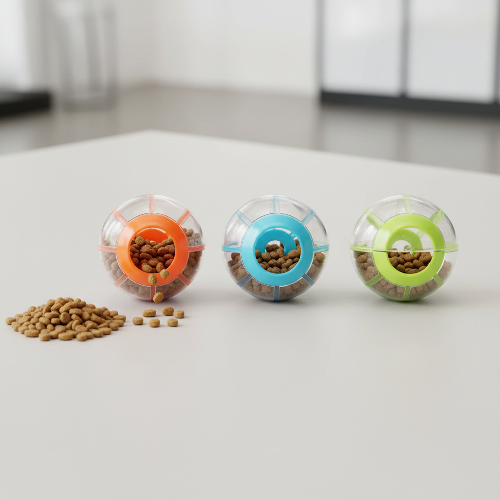 Different treat ball hole sizes for ferret food dispensing comparison