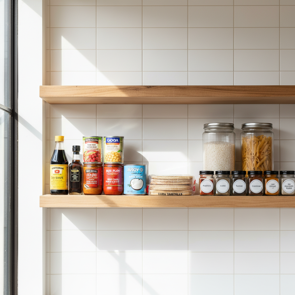Core pantry staples for cooking world cuisine at home