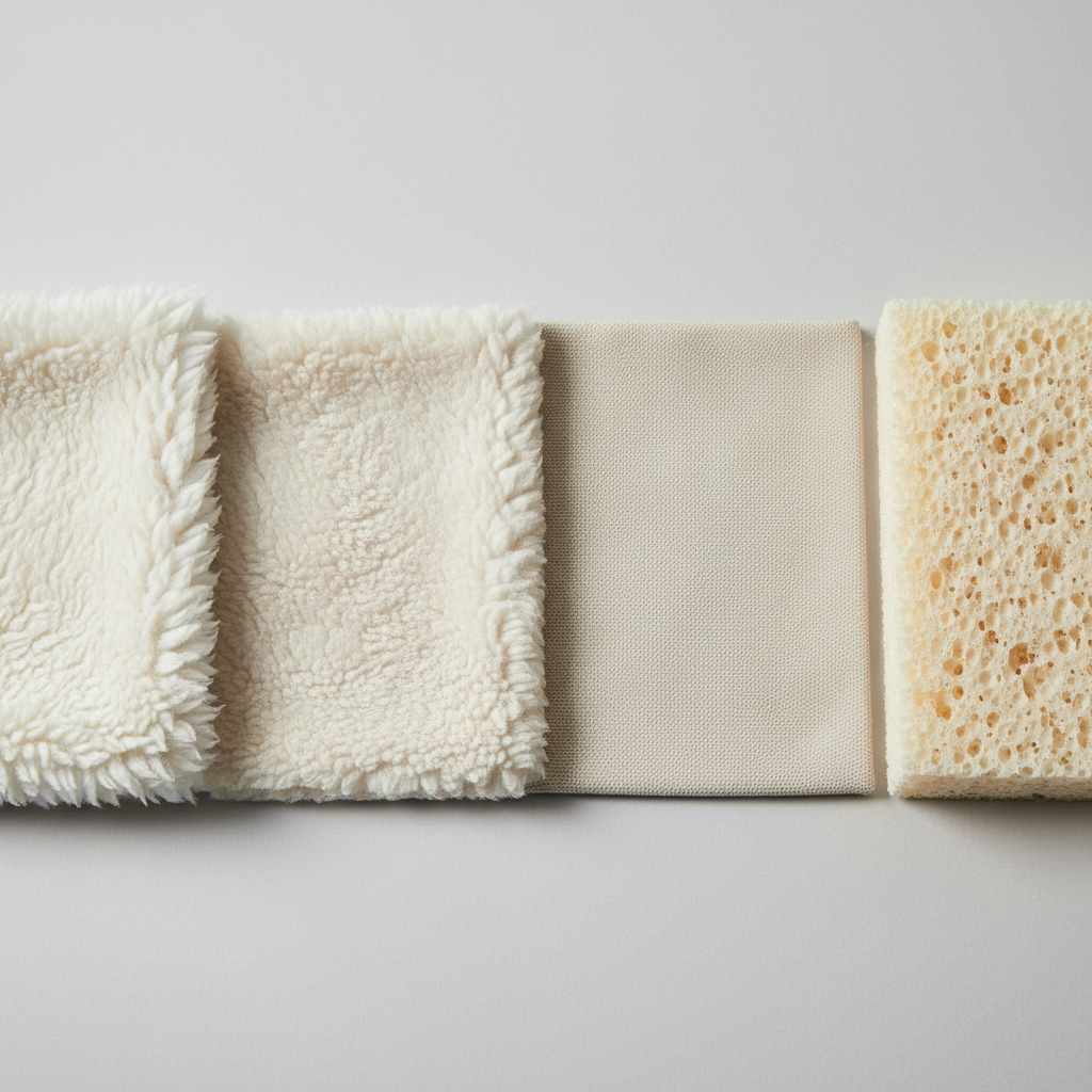 Close-up of kitten bed materials like fleece, sherpa, and breathable cotton