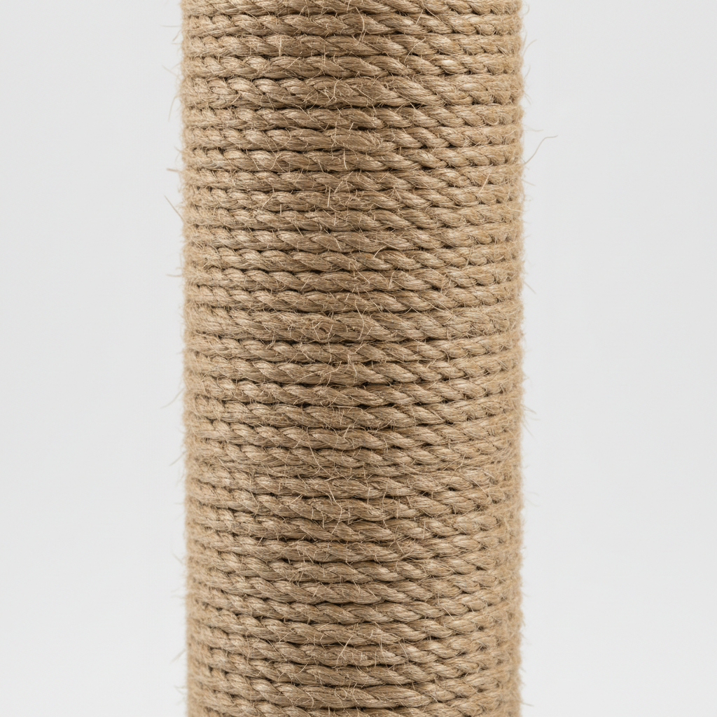 Close-up of sisal rope texture on a durable cat scratching post