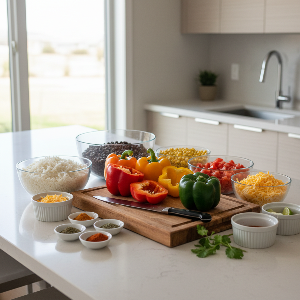 Easy Stuffed Bell Peppers Vegetarian