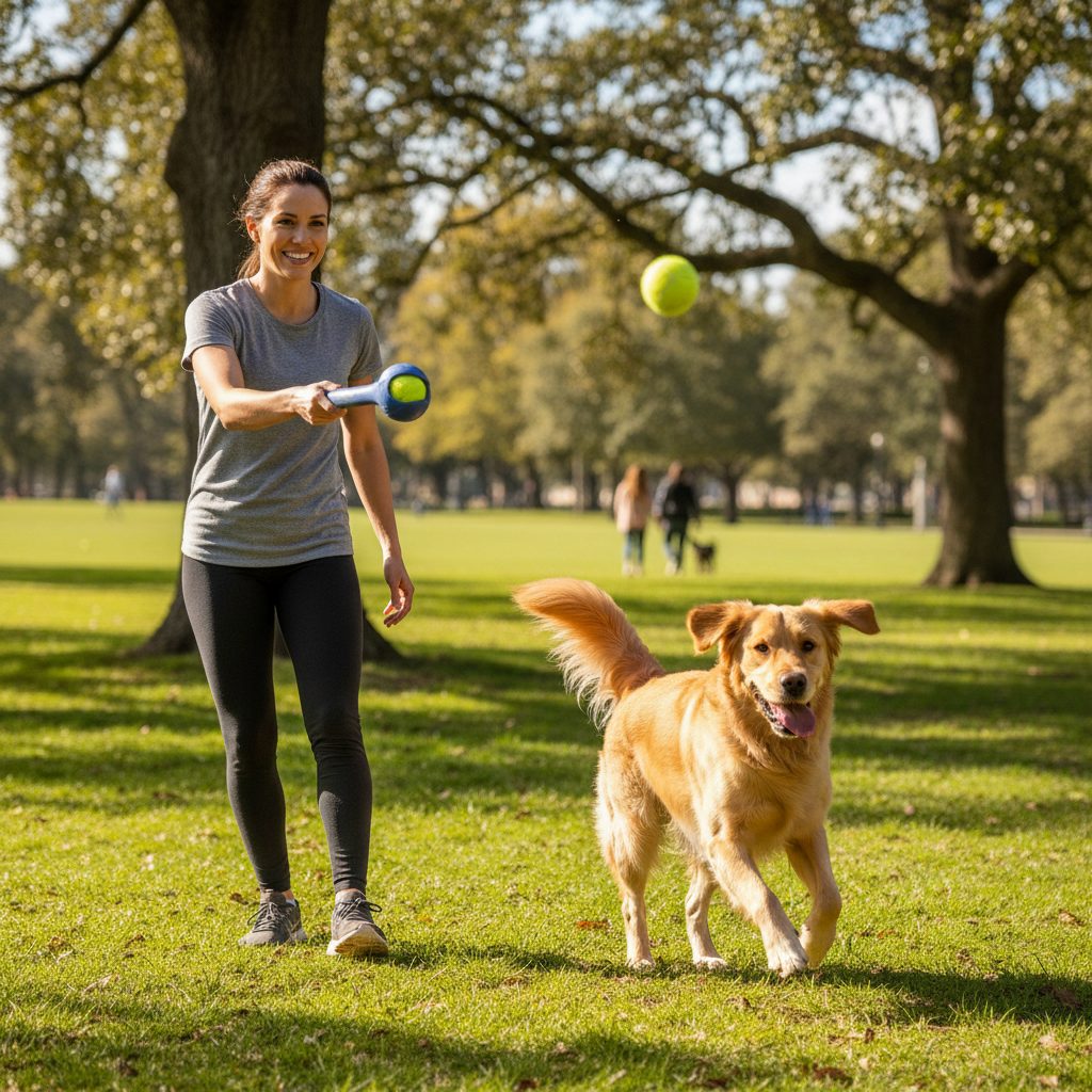 Dog Ball Launcher for Interactive Fetch Play