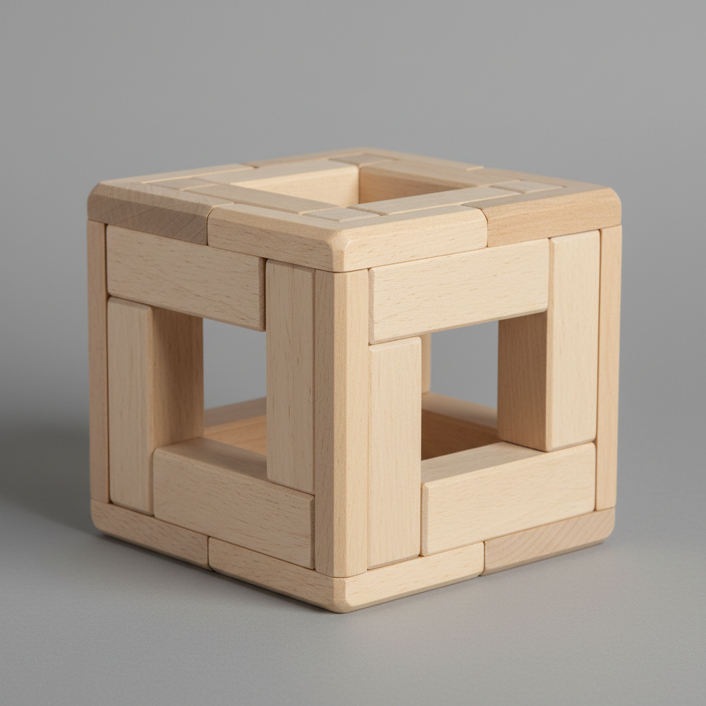 Close-up of a sturdy wooden hamster hideout showing thick panels and smooth edges