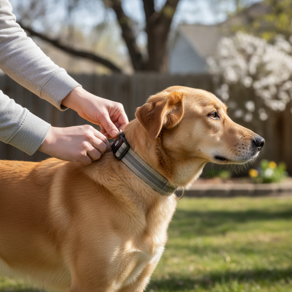 Adjusting an adjustable dog fence training collar for proper fit