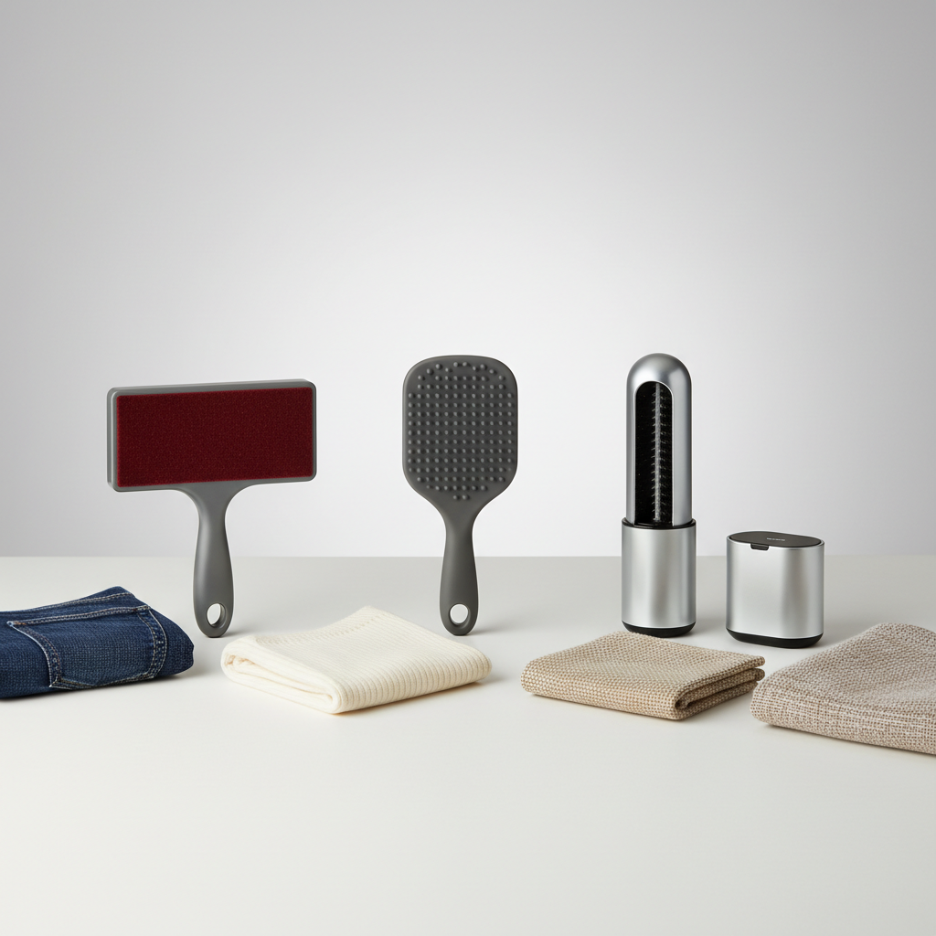 Comparison of reusable washable lint brush types on clothing and upholstery