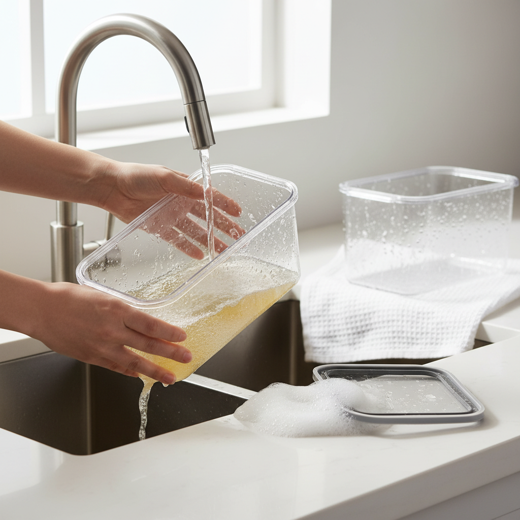 Cleaning an airtight dog food container and drying it fully before refilling