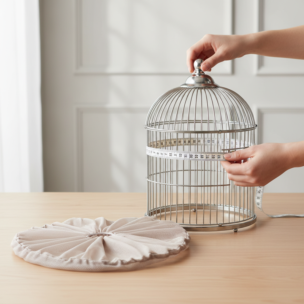 Measuring a bird cage for the correct seed catcher skirt size