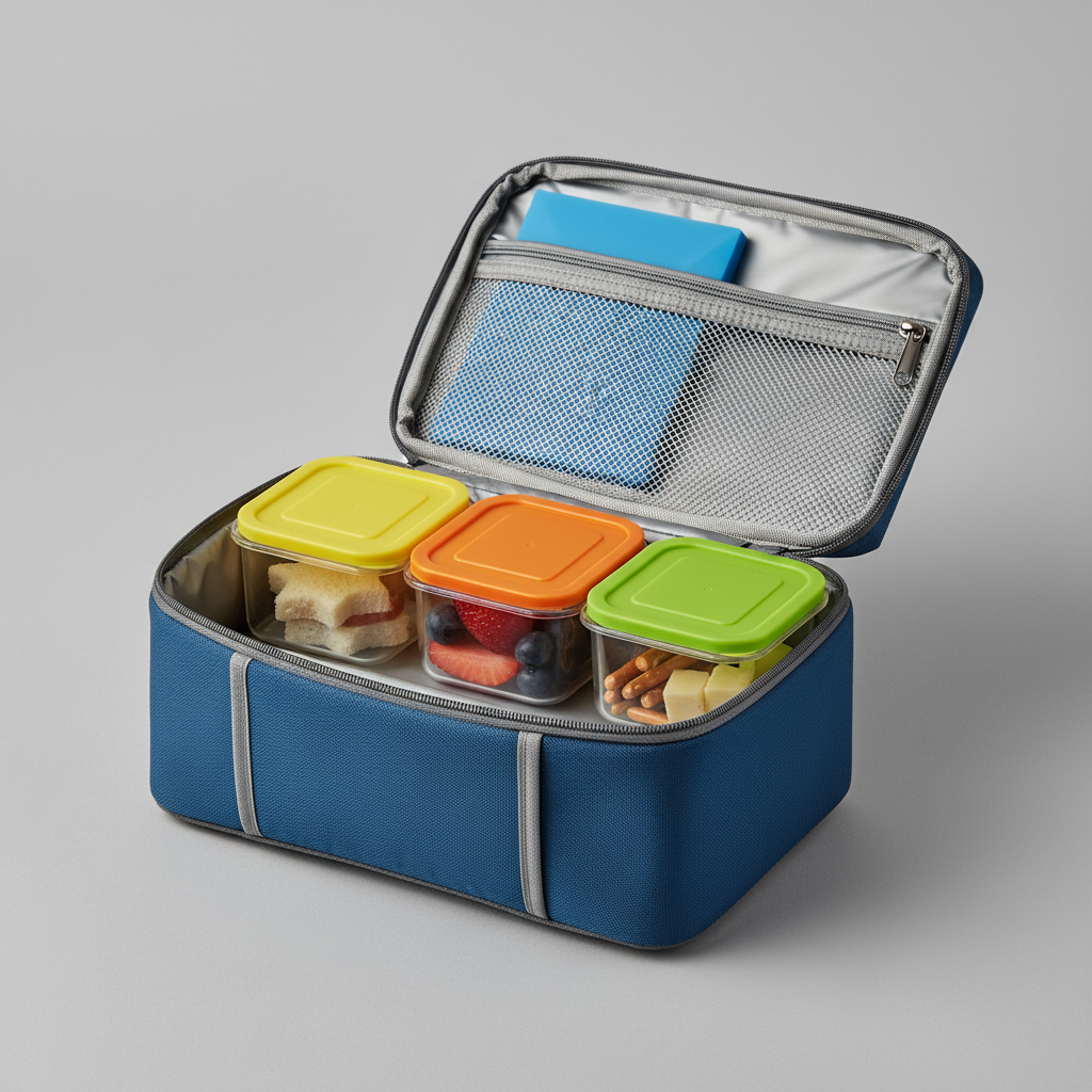 Kid-friendly lunch box with leakproof containers and ice pack