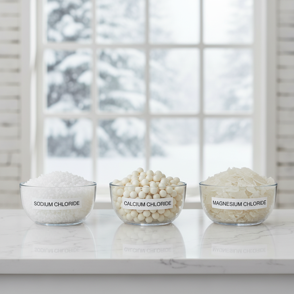 Ice melt ingredient comparison for pet safety and temperature range