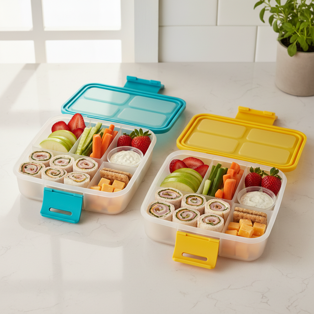 Kids lunch boxes with simple balanced compartments