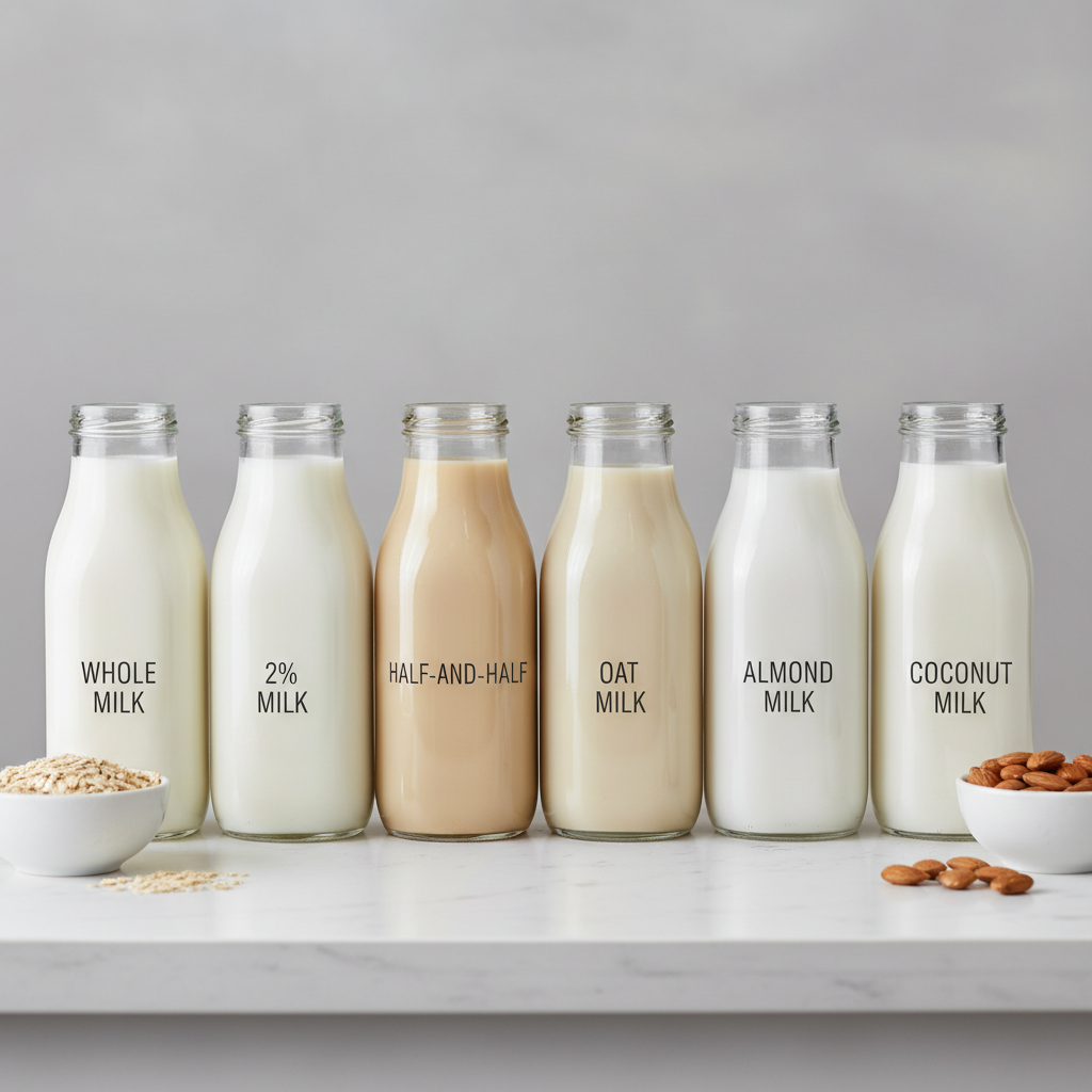 Comparing different milks for creamy drink recipes