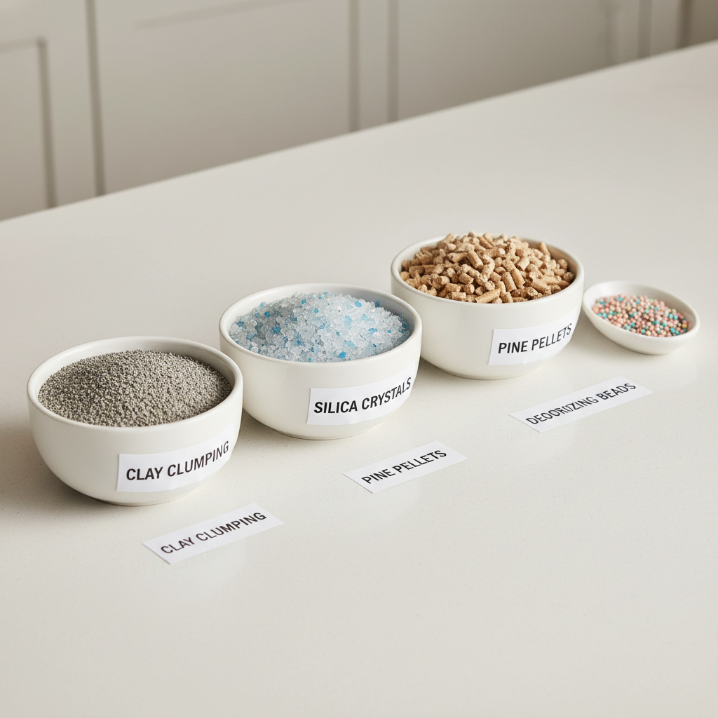 Comparing deodorizing beads with different cat litter types