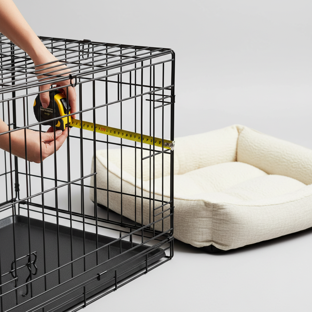 Measuring a dog crate interior for a soft crate bed fit