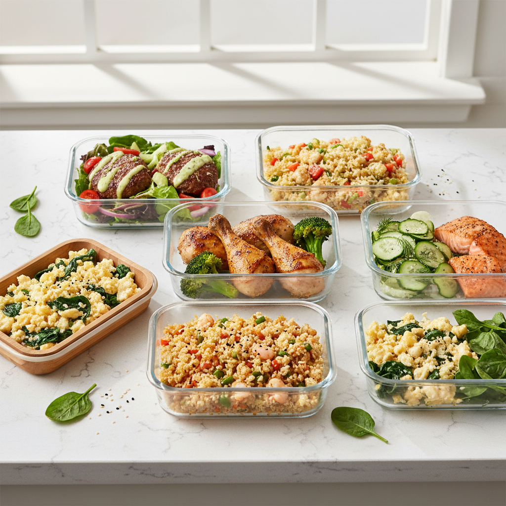 Simple keto meal prep containers for a 3-day plan