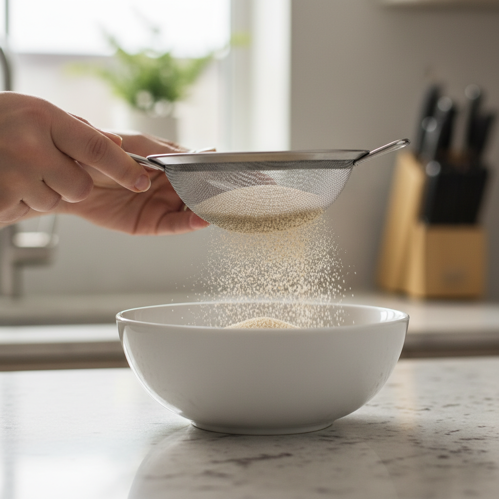 Sifting hamster sand to remove fine dust particles for a cleaner sand bath