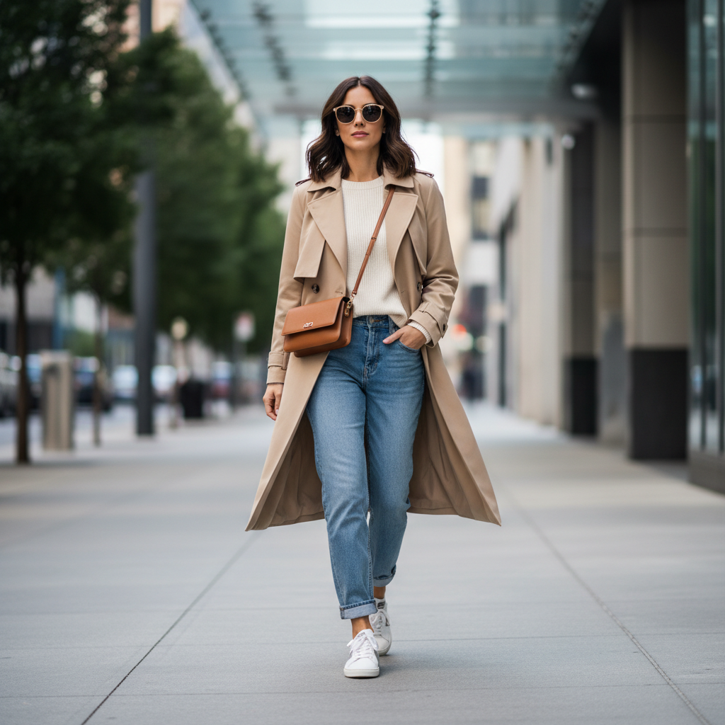 Street style look with a crossbody bag and casual chic outfit