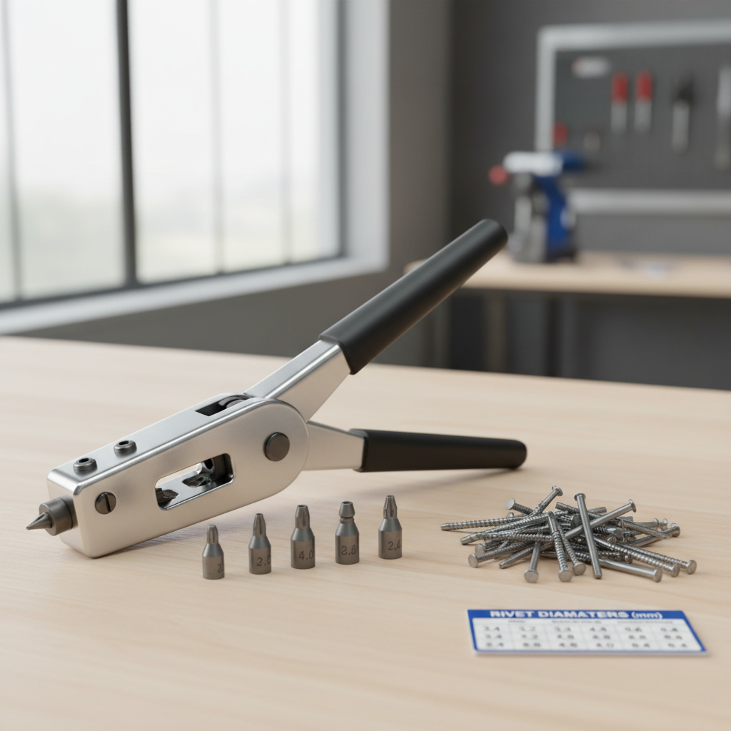 Rivet Tool with Interchangeable Nose Pieces