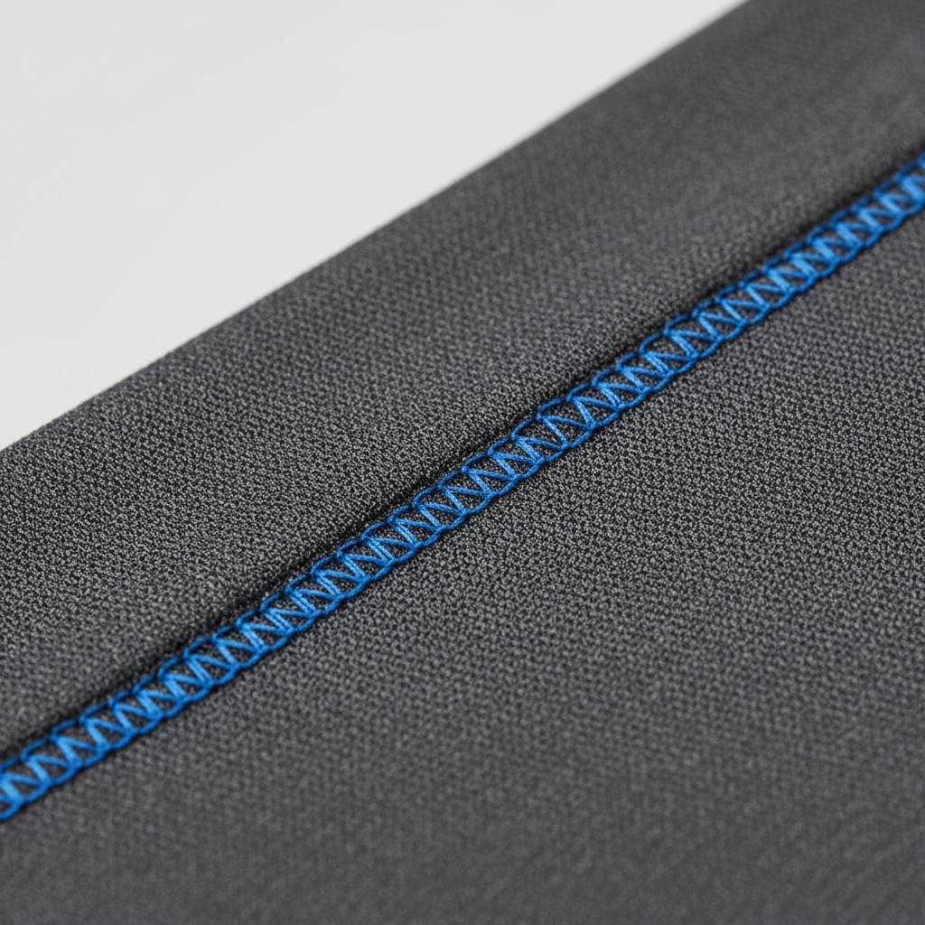 Close-up of compression shirt seams and fabric texture showing quality stitching