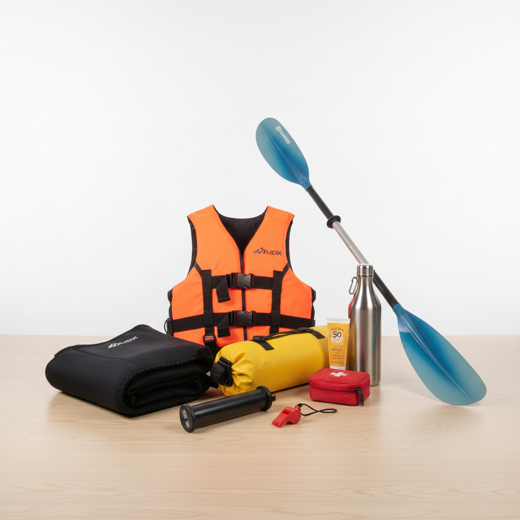 Travel kayak gear layout for calm inlet paddling