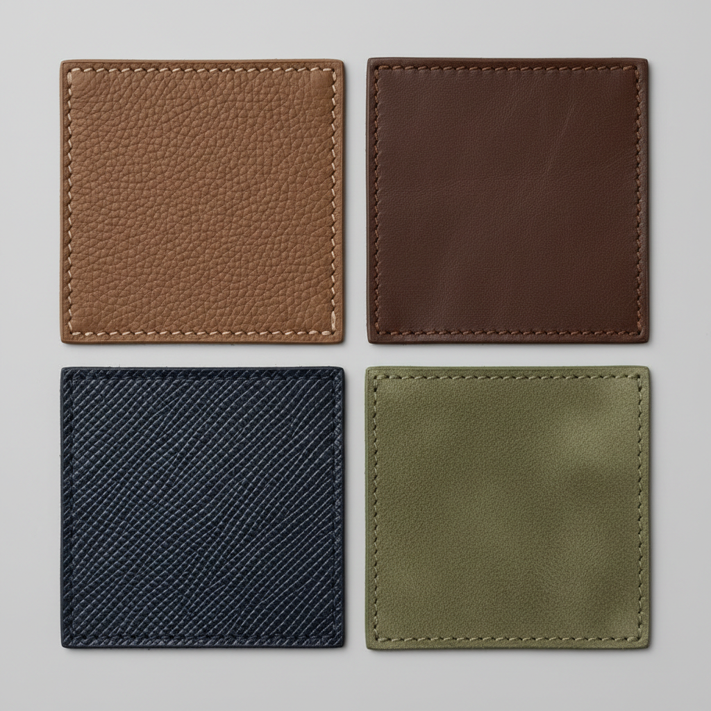 Close-up of leather textures used in small crossbody bags