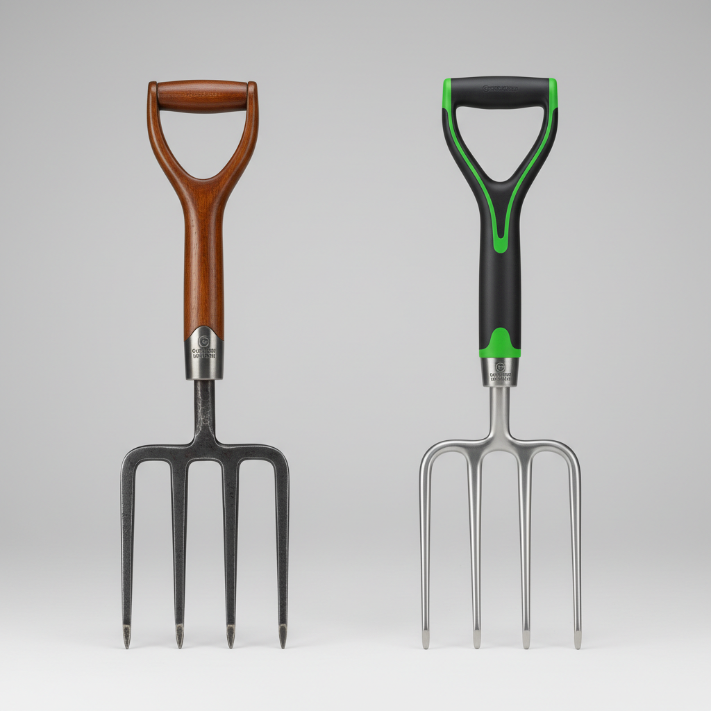 Comparison of garden fork tine shapes forged square vs round tines