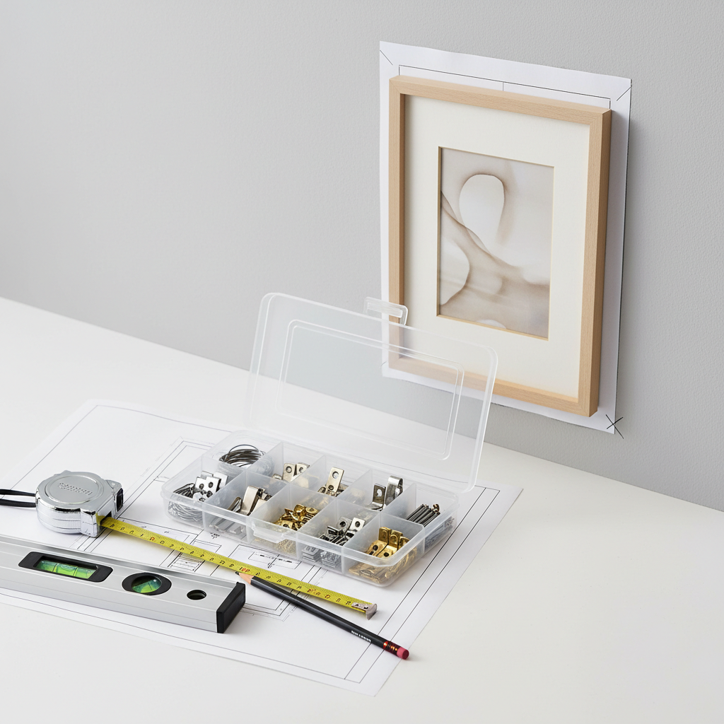 Wall hook kit for hanging pictures on drywall with common tools