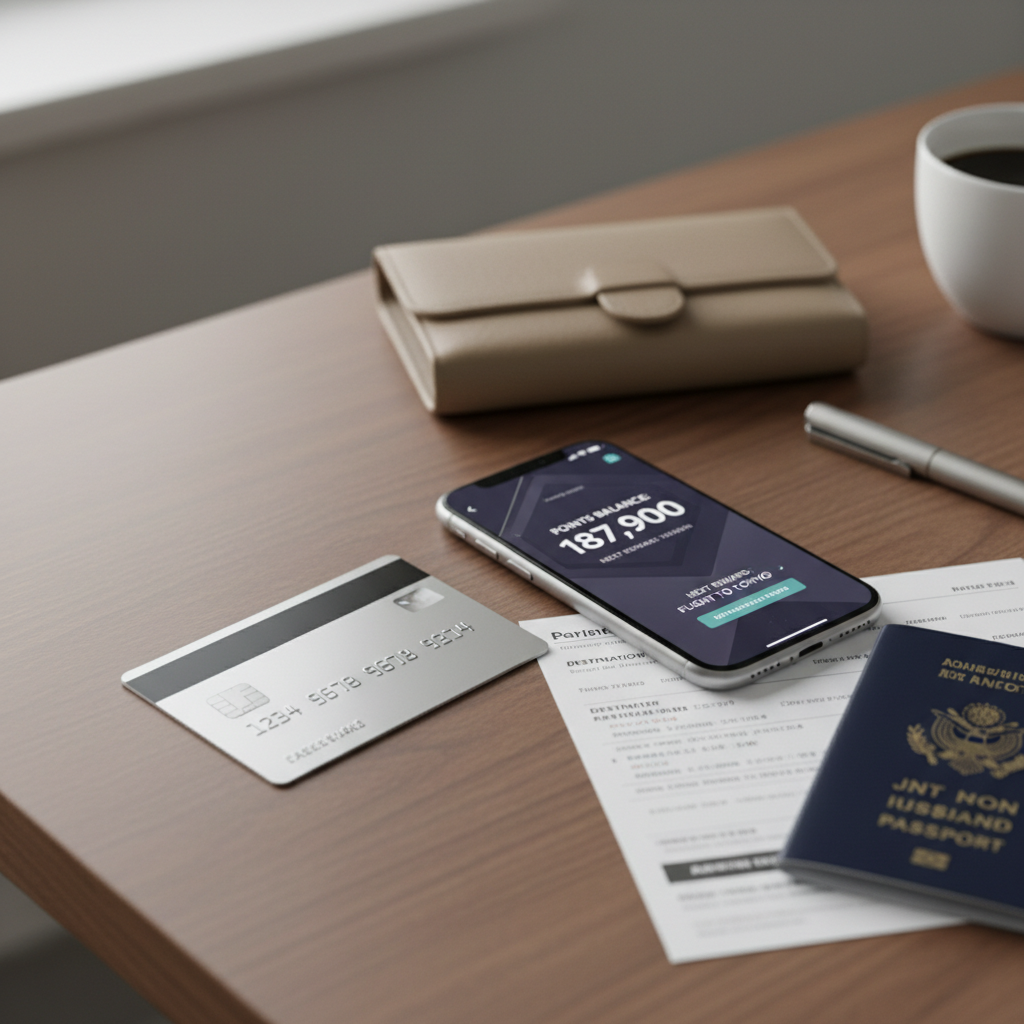Travel rewards points planning with credit card and itinerary for luxury travel on a budget