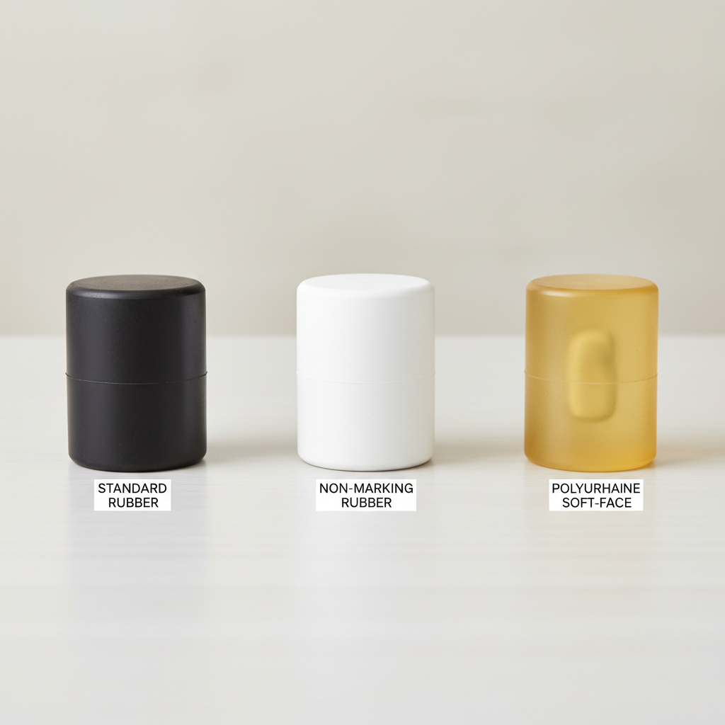 Comparison of rubber mallet head materials non marking vs standard