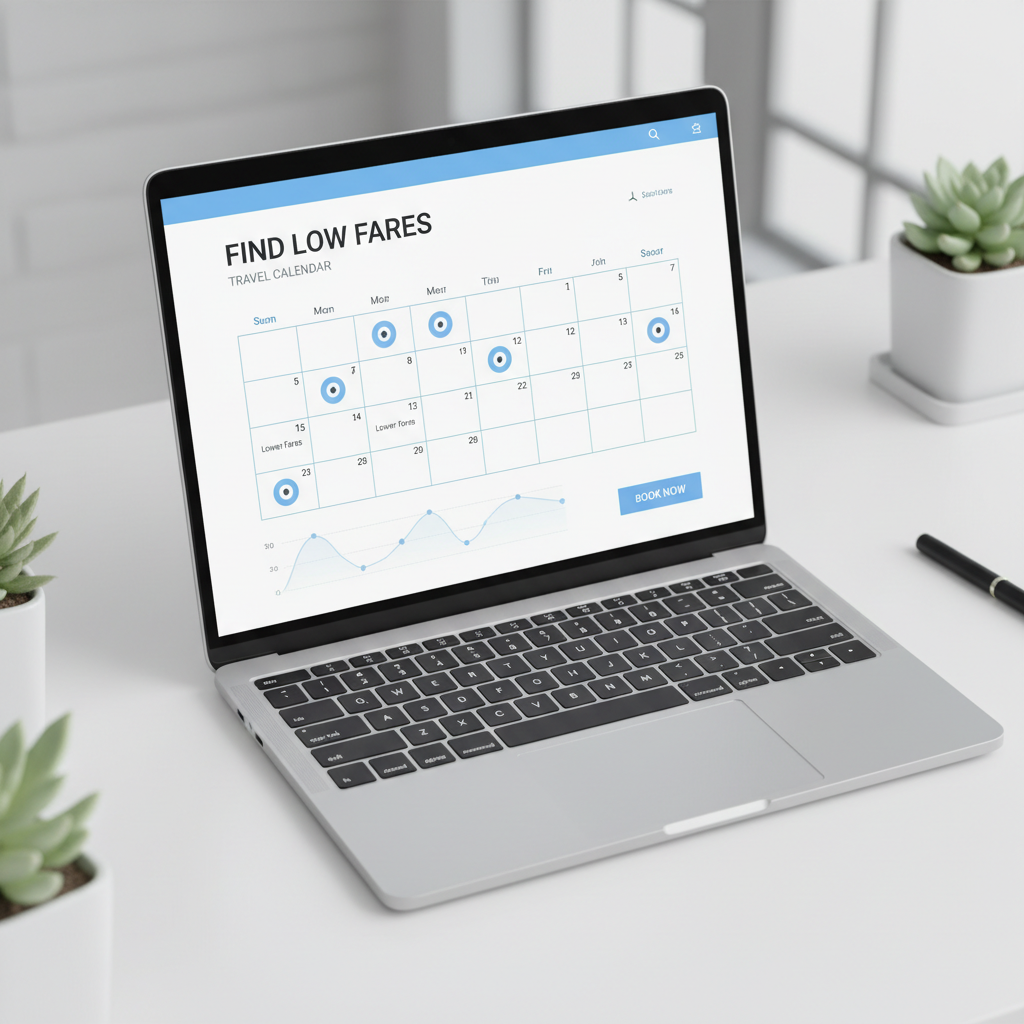 Calendar view highlighting flexible travel dates and lower fare days