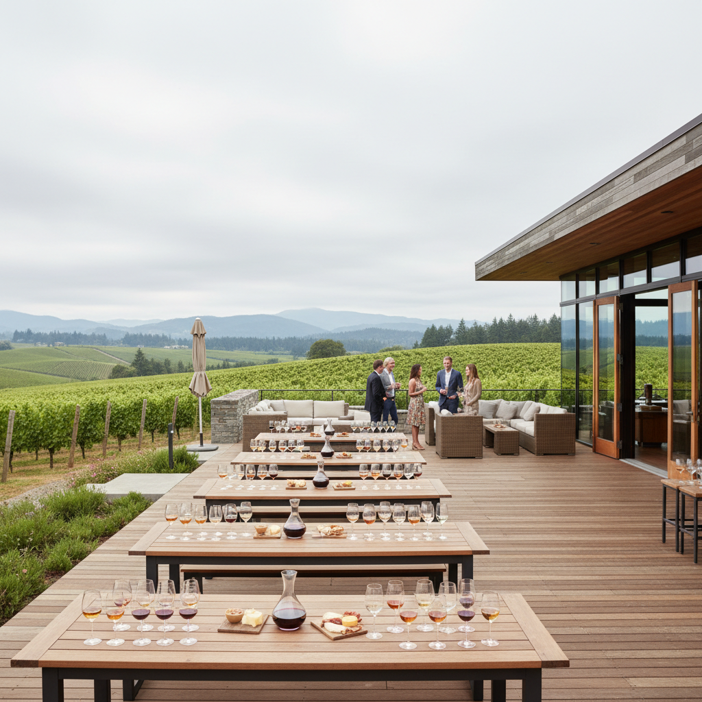 Vineyard tasting patio in a Pacific Northwest wine region