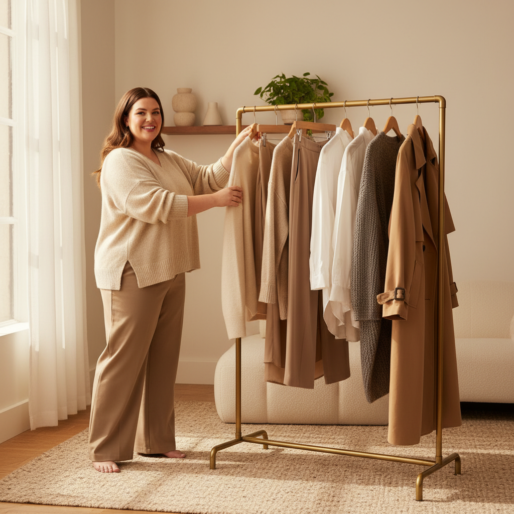 Plus size outfit styling with modern basics and confident silhouettes