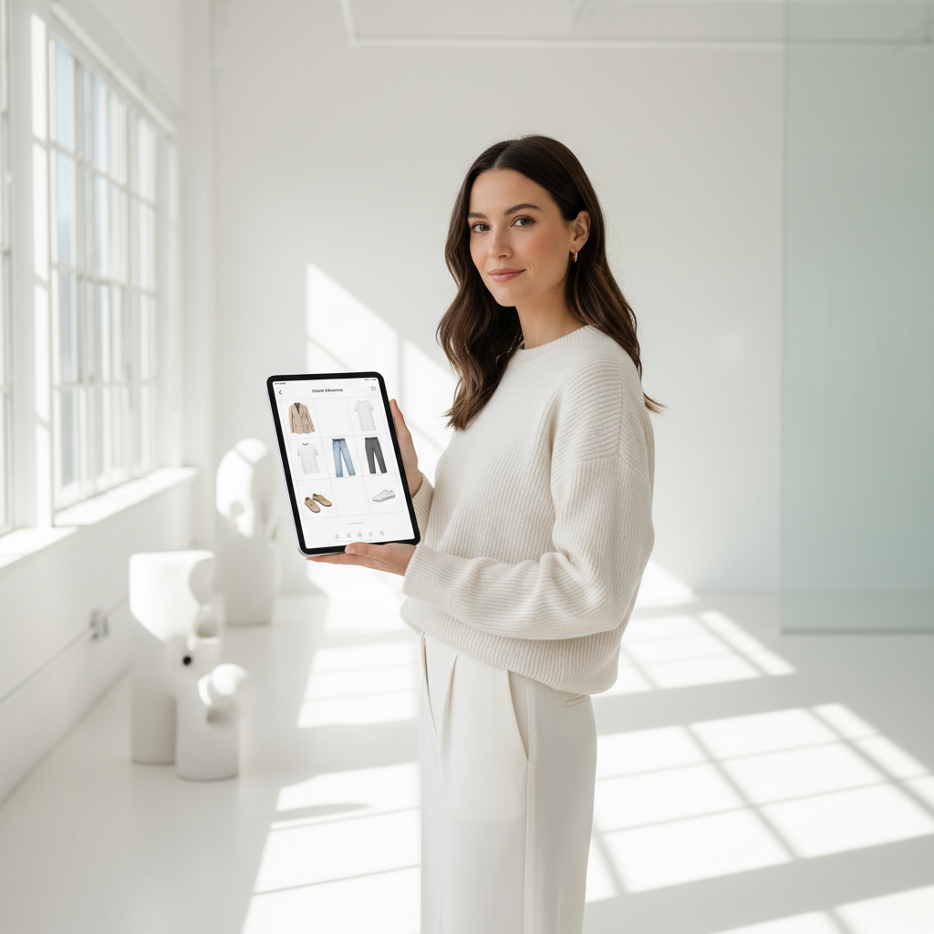 Outfit formula table showing elevated basic combinations for work and weekend