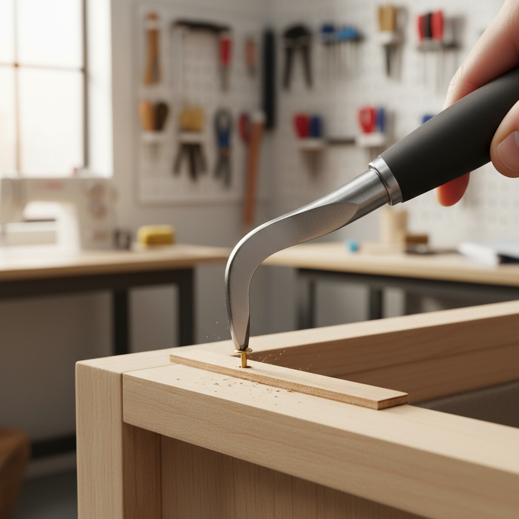 Using a wood shim under an upholstery tack remover to prevent dents