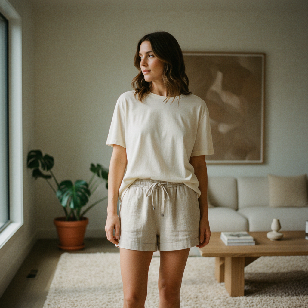 Women Drawstring Waist Shorts Comfy
