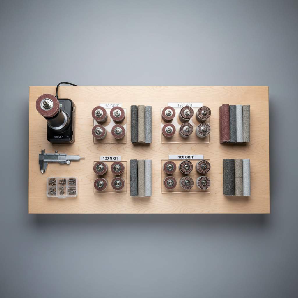 Selecting sanding drum grit and size for rotary tool accessories