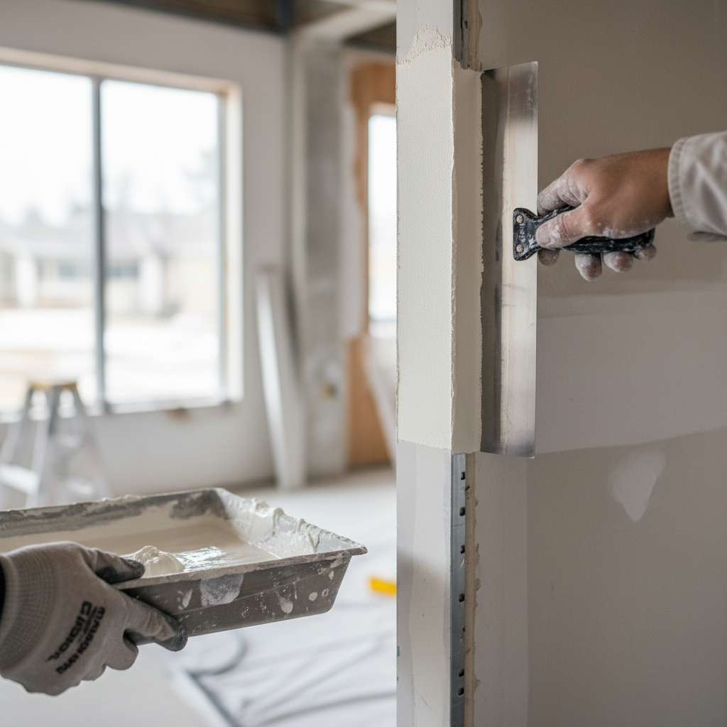 Applying joint compound smoothly on an outside drywall corner