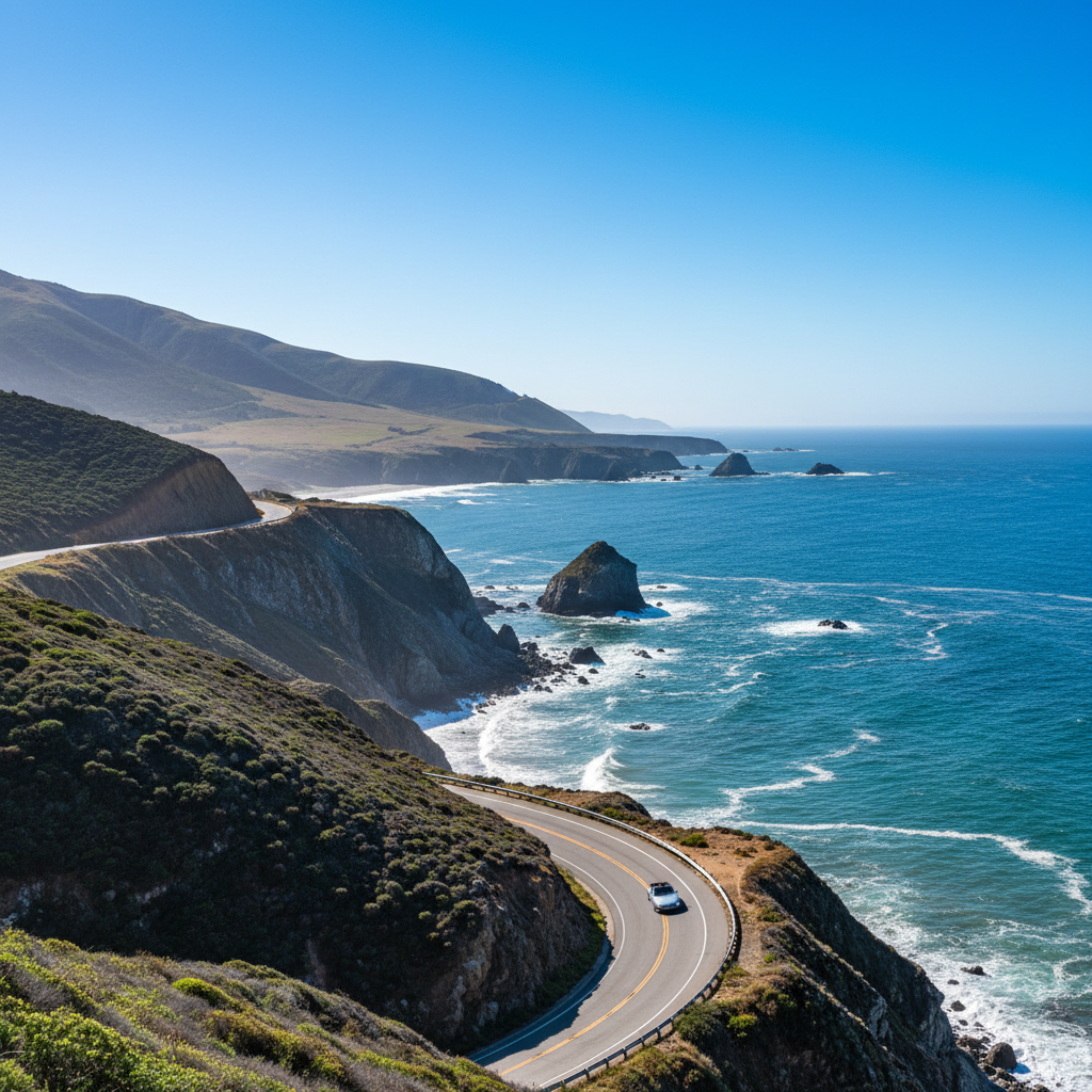 Scenic coastal highway drive for a peninsula road trip itinerary